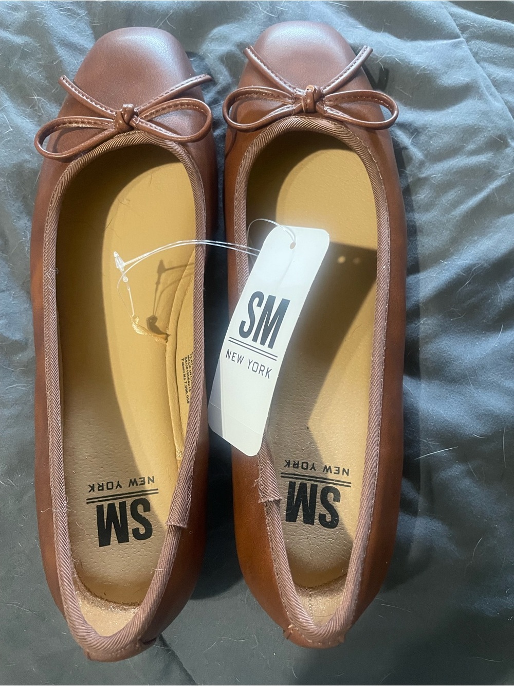 SM New York Brown Bow Ballet Flats